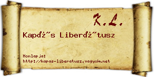 Kapás Liberátusz névjegykártya